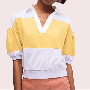 stripe polo knit tee